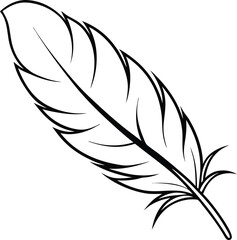 Hand drawn featherline art vector illustration