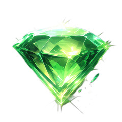 Fototapeta premium Radiant Emerald Gem with Glowing Shine