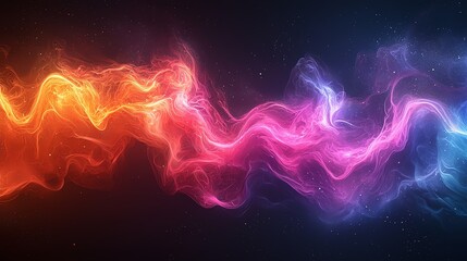 Abstract colorful smoke swirls on a dark background.