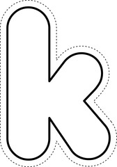 Cut Off Tracing Alphabet Letter k Lowercase