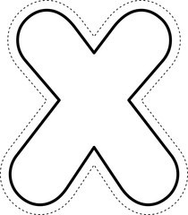 Cut Off Tracing Alphabet Letter X
