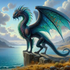 Naklejka premium dragon in the sky