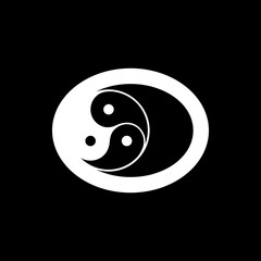 Logos are the letter O and yin yang. Outline and unique.