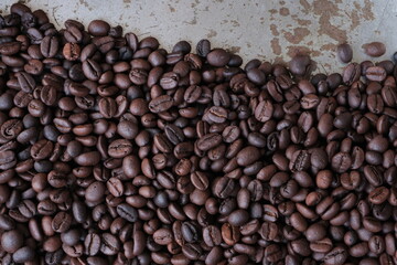 Roasted coffee beans for background