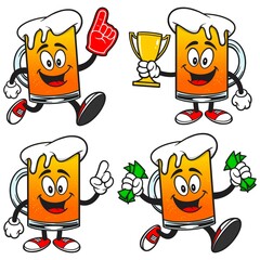 Beer Character Set 02, Hand Drawn illustrations