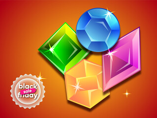 Precious stones. Picture with on the background. Sale. Black Friday. Jewelry. Holiday. Colored processed stones of different shapes.