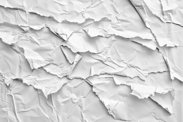Fototapeta premium Worn Poster. White Crumpled Paper Poster Affixed on Creased Billboard Background