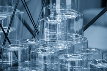 The various type of plastic bottles container.