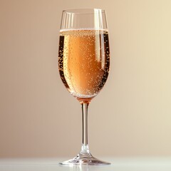A Glass of Sparkling Rose Champagne