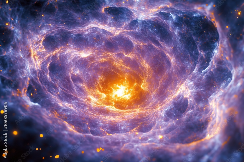 Aufkleber a stunning celestial view showcasing a swirling vortex of vibrant cosmic energy in space, capturing 