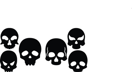 Horrible ghosts skull with white eyes,Devils skeleton with sparkling eyes