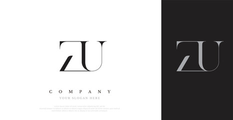 Initial ZU Logo Design Vector 