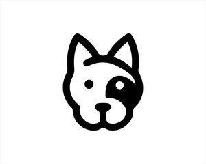 Dog Head Logo Vector illustration.