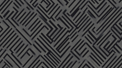 Geometric pattern of dashes in alternating directions, overlapping to create a mesmerizing, high-contrast texture on a deep charcoal background. Op Art (Optical Art). Illustration