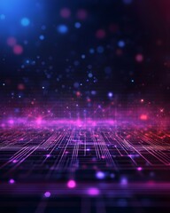 Fototapeta premium Futuristic digital landscape with vibrant neon lights