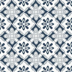 Black and white seamless pattern with arabesques  in a retro style. Vector illustration