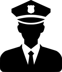 Black and White Police Silhouette for Minimalist and Modern Art