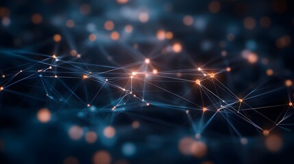 Obraz premium Abstract Network with Glowing Points and Lines