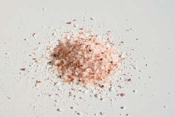 Himalayan salt on white background