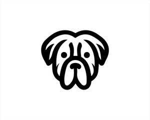 Dog logo design vector illustration. Black and white dog logo template
