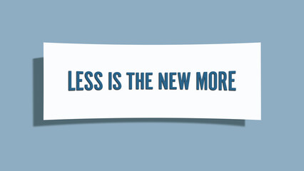 less is the new more. A card isolated on blue background.