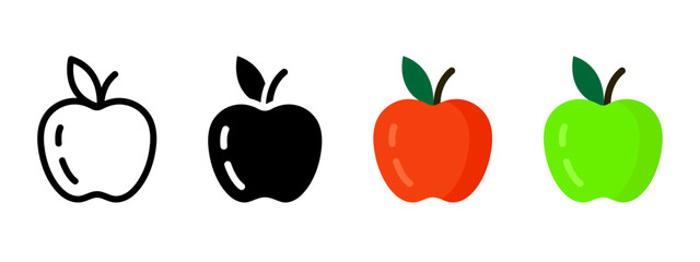 Apple icon. Red and green apple vector illustration. Vitamin snack symbol. Healthy diet nourishment sign. Ripe and juicy apple pictogram. Vegetarian lunch and breakfast isolated concept.