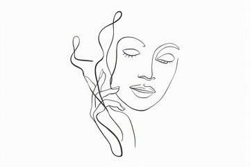 woman face with flower