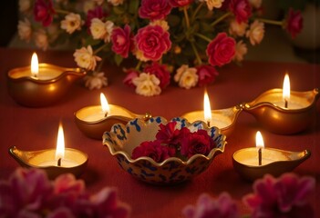 Elegant Diwali background festival of lights. Ramadan muba