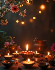 Elegant Diwali background festival of lights. Ramadan muba