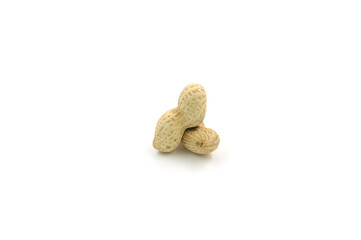 Peanuts on white background. High protein food. Contains many minerals.