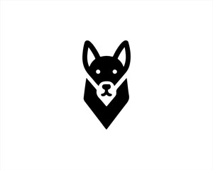 Fototapeta premium Dog head logo icon. Silhouette simple. Flat style. Black dog face.Dog logo design template. Vector illustration Animal Logotype concept. 