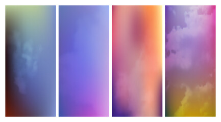 Modern colorful gradient background with clouds