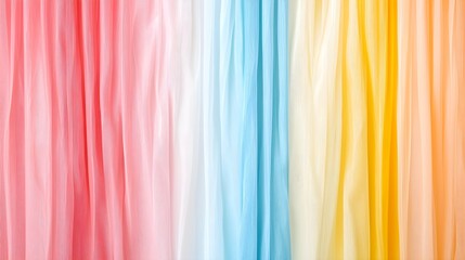 Soft pastel fabric drapes in vibrant colors