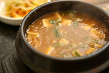 Korean traditional food. Soybean paste stew