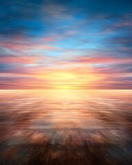 Obraz premium Serene sunset over tranquil water with colorful reflections