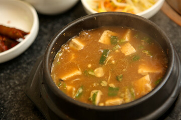 Korean traditional food. Soybean paste stew