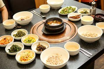 Korean traditional food. Soybean paste stew