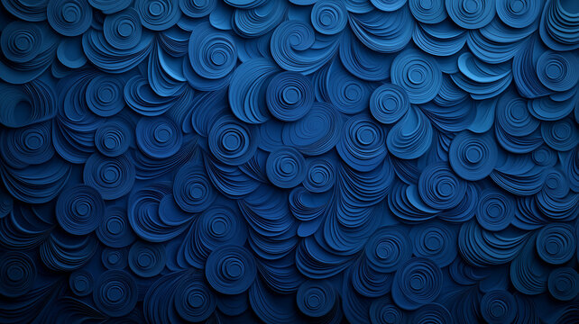 vibrant abstract background featuring swirling blue patterns, creating sense of depth and movement. intricate design evokes feeling of calm and creativity
