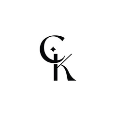 CK monogram logo design letter text name symbol monochrome logotype alphabet character simple logo