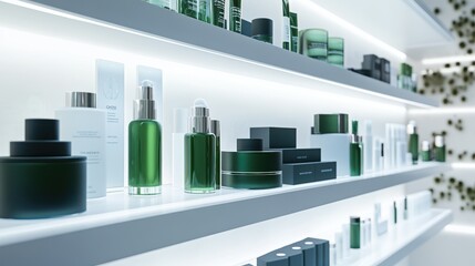 The Elegant Green Cosmetic Display