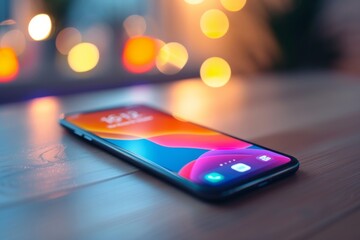 Mobile possibilities: smartphone on a clean background prompting app download