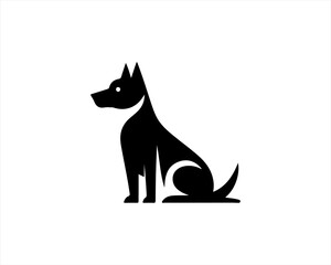 
Dog logo design icon symbol vector illustration. Silhouette simple. Animal logo.