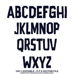 black and white hand lettering alphabet design, handwritten brush script modern calligraphy boho font vector illustration