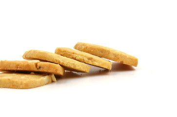 Mixed Cheese Cookies Nuts isolated on white background