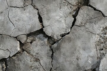 Fototapeta premium A seamless texture of concrete, with gray tones and visible cracks for an industrial look
