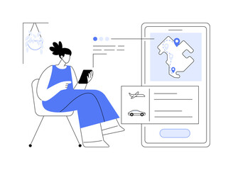 Journey planner isolated cartoon vector illustrations.