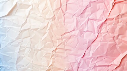 Fototapeta premium Crinkled pastel gradient paper texture with soft hues in abstract design