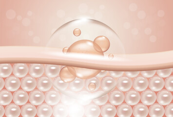 3D Collagen Skin Serum and Vitamins goes down to soft skin tone. 3d illustration