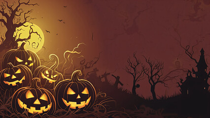 halloween background with pumpkins