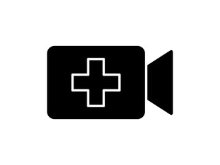 Add new video or upload movie or create, vector icon illustration media template for apps and websites